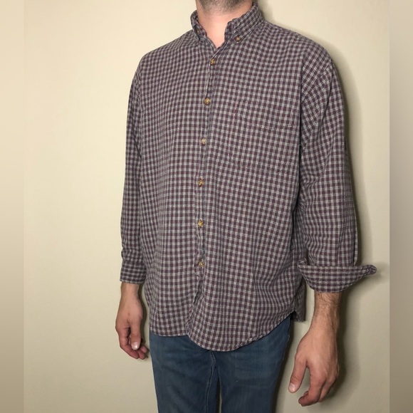 Plaid Long Sleeve Flannel Style Men’s Shirt - Picture 2 of 5